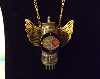 Steampunk Vacuum Tube Necklace  "Radio Tube Angel"  RTA 1