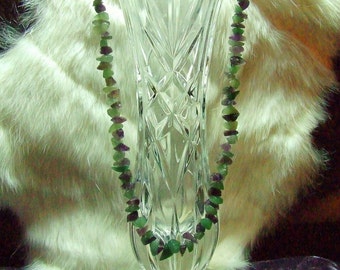 Necklace  "Mossy Cave"  Green Jasper and Amathest   07-05