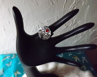 Steampunk Ring with Watch Part  SPR 1