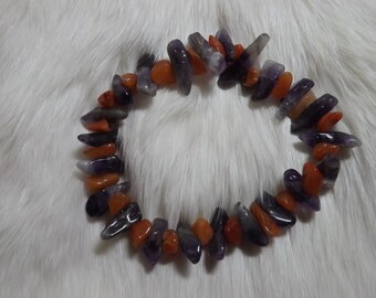 Bracelet  Carnelian Agate and Amethyst  B-5