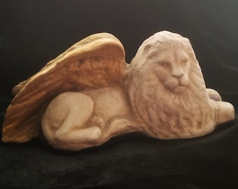 Golden Winged Lion- Figurine- Lisa Azzano Sculptures
