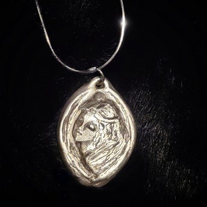 Archangel Haniel- Oval Sterling Silver Pendant Necklace - Lisa Azzano Sculptures