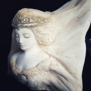 Blessed Angel Guardian of the Ocean- Sculpture Plaque- Lisa Azzano Sculptures