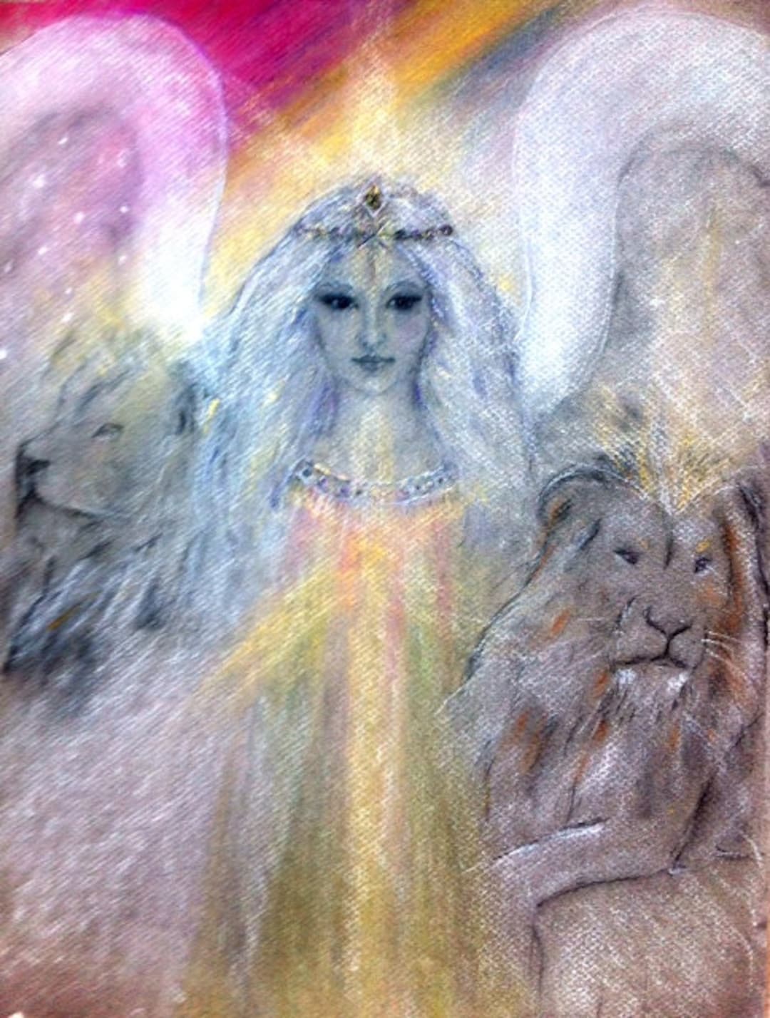 Archangel Ariel - Original Drawing - Ceramic Tile-lisa Azzano