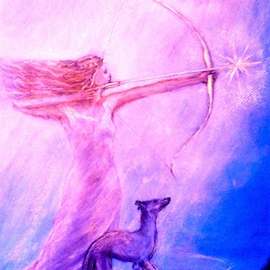 Goddess Artemis- Fine Art Canvas Print- Lisa Azzano Sculptures