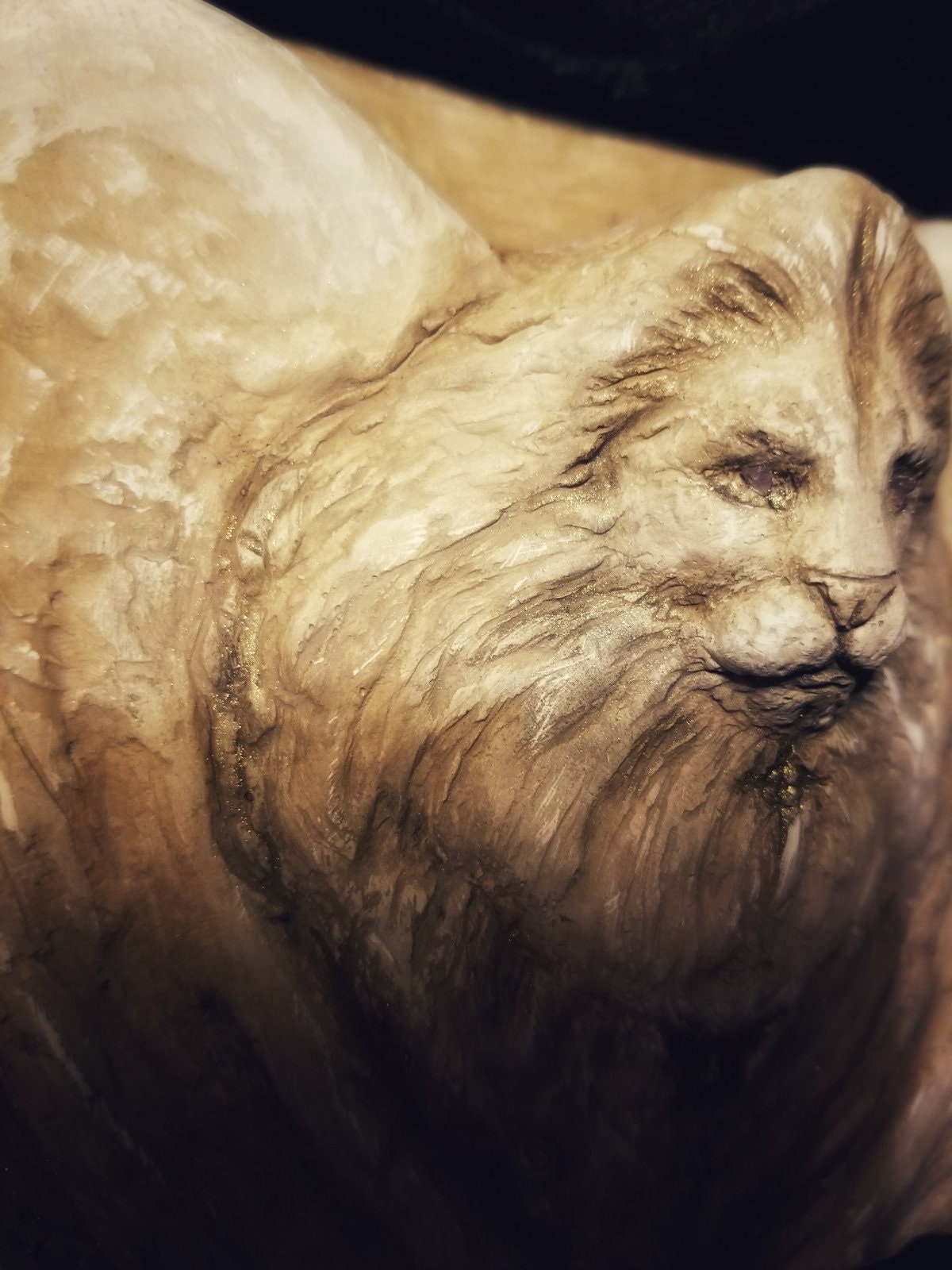 Winged Lion Sculpted Tile - Lisa Azzano Sculptures
