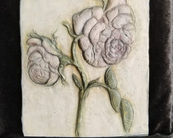 Cabbage Rose Sculpted Porcelain Tile- Lisa Azzano