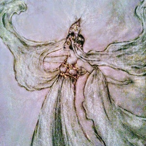 Goddess Etain - Original Drawing - Ceramic Tile-Lisa Azzano Sculptures