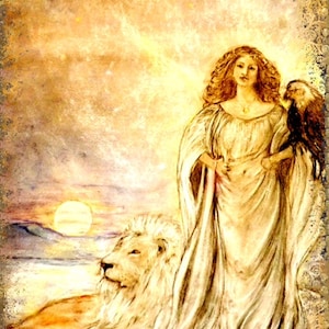 Archangel Ariel - Guardian of Animals - Ceramic Tile-Lisa Azzano Sculptures