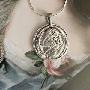 Archangel Haniel-Sterling Silver Sculpted Pendant Necklace-Lisa Azzano Sculptures