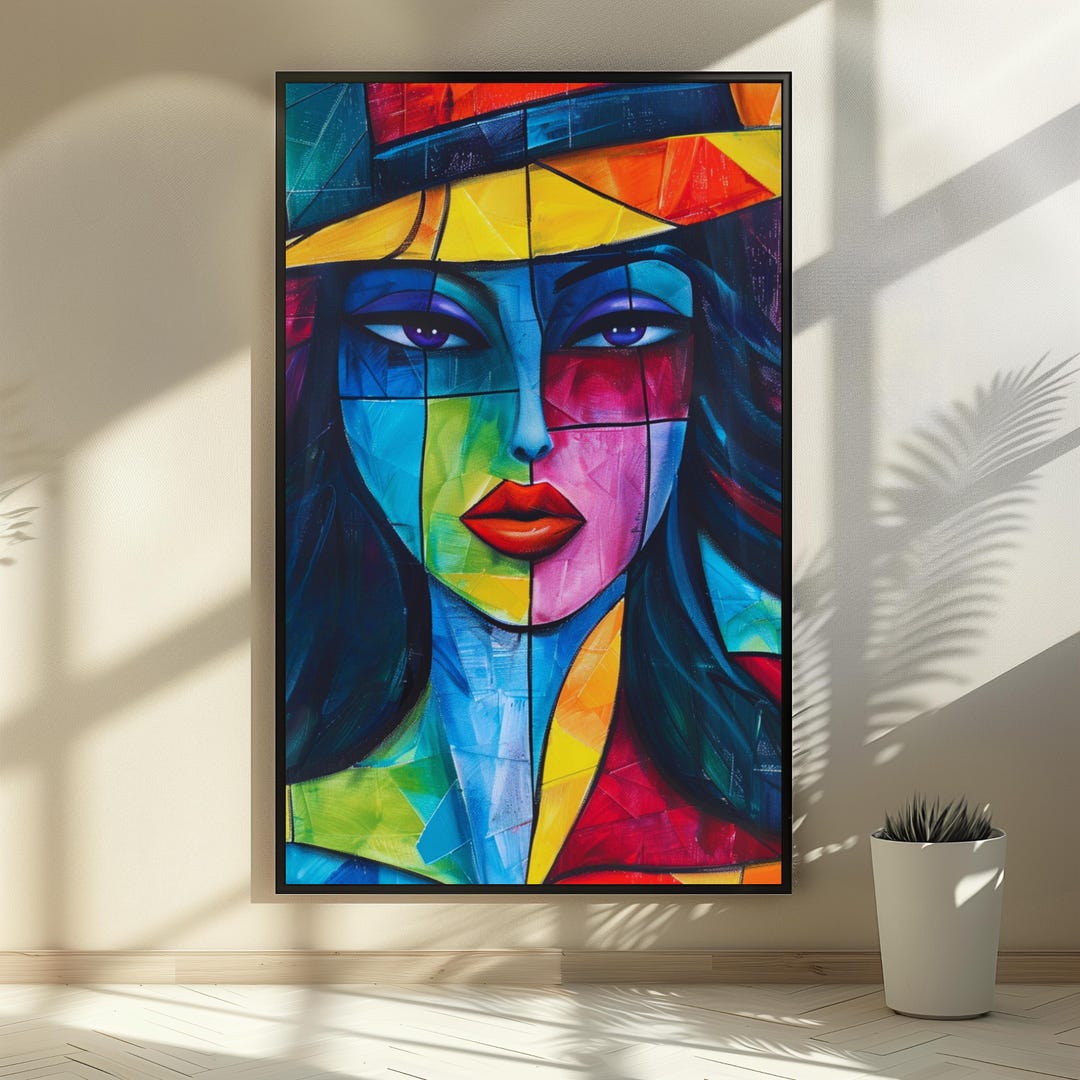 Colorful Abstract Woman Portrait: Modern Expressionist Art Print ...