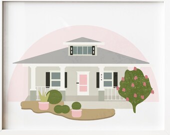 Custom House Portrait: Hand-Drawn Home Illustration (Digital File)