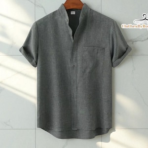 Men’s Linen Summer Shirt | Short Sleeve Style Top | Lightweight Breathable Fabric | Casual Beach Holiday Wear | Relaxed Fit Tee