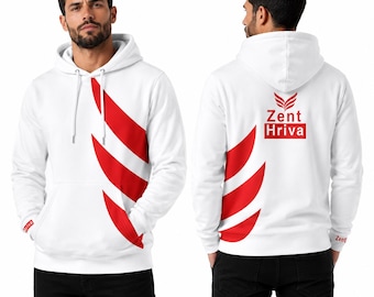 Unisex Trend-Hoodie von ZentHriva | Streetwear-Sweatshirt mit Allover-Print, eleganter Pullover in Schwarz, urbanes Mode-Geschenk für Sie und Ihn 2026