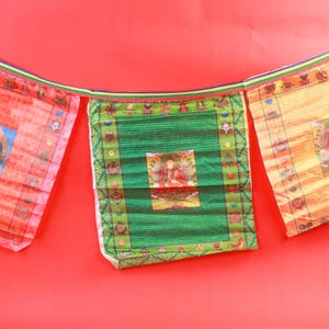 Tibetan prayer flags, five-color flags, Tibetan windhorse flags, the Six Syllable Mantra of Avalokiteshvara on Lungta flags, 3m 10 flags