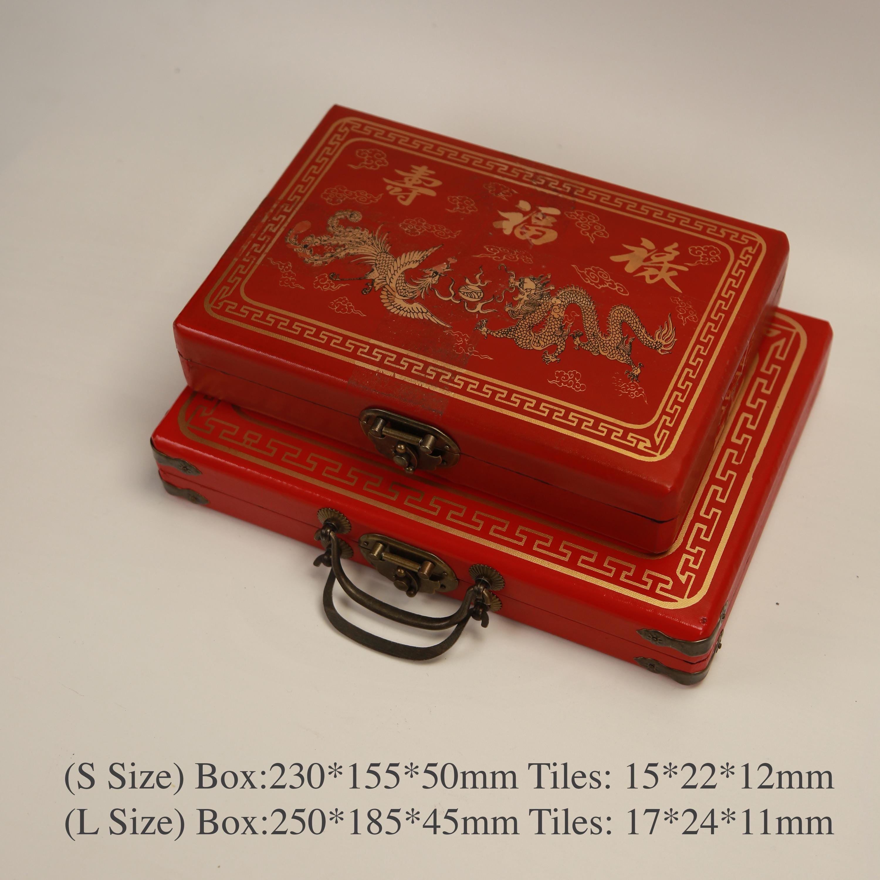 Vintage Chinese Style Mini Mahjong Set,original Lacquerware Wooden