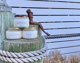 Velas de coco y soja con aroma a citronela y albaricoque: ideales para el muelle, fiestas en el jardín, atardeceres con vapor o picnics en el patio.