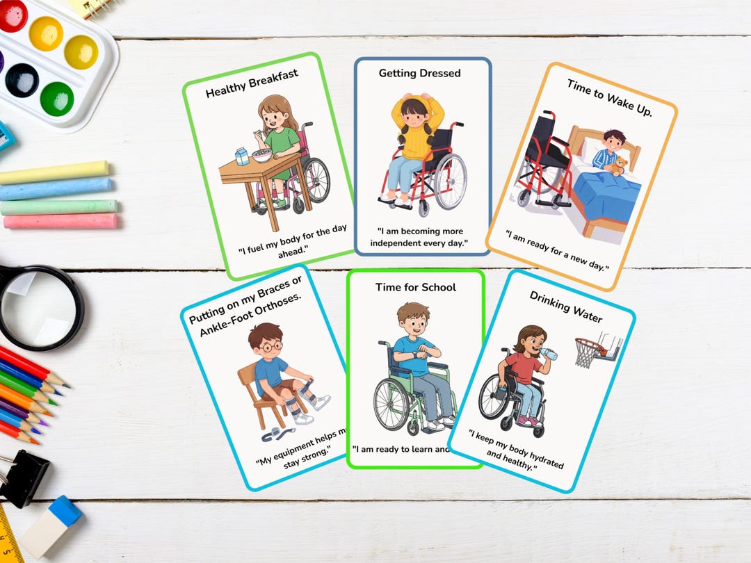 Inclusive Visual Schedule for Kids, 32 Daily Routine Cards, Autism ADHD ...