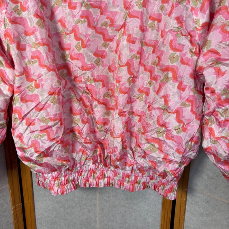 Fila Reversible Windbreaker Jacket Large Pink Abstract Print Vintage 90s Zip Y2K image 16