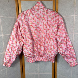 Fila Reversible Windbreaker Jacket Large Pink Abstract Print Vintage 90s Zip Y2K image 6