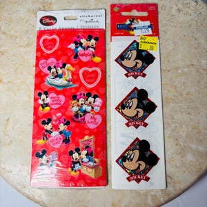 Vintage Disney Mikey Minnie Mouse Sticker Lot Hallmark Valentine NOS