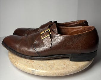 Mens B.F. Goodrich Size 10 Brown Leather Double Monk Strap Dress Shoes Loafer