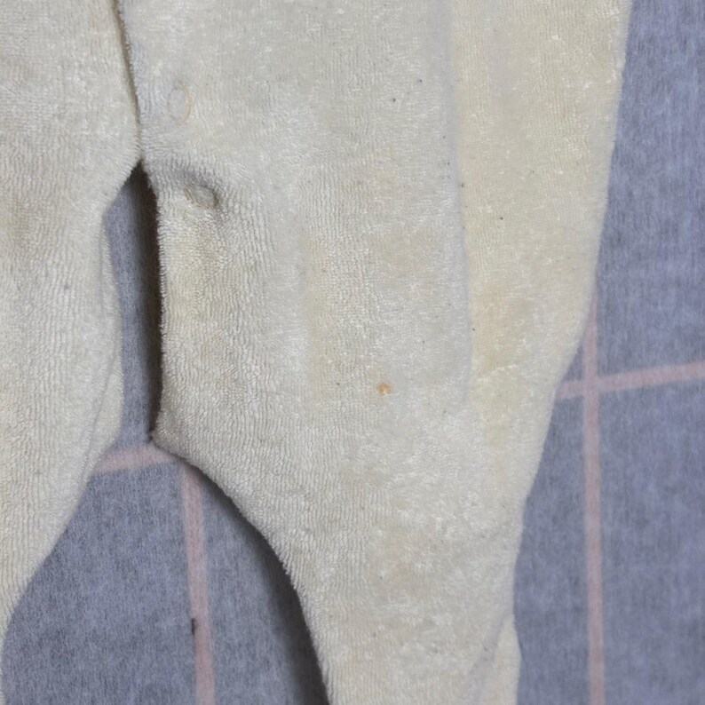 Vintage Carters Baby Terry Cloth Footed Sleeper Cream Pastel Yellow Duck 3-6mo image 5