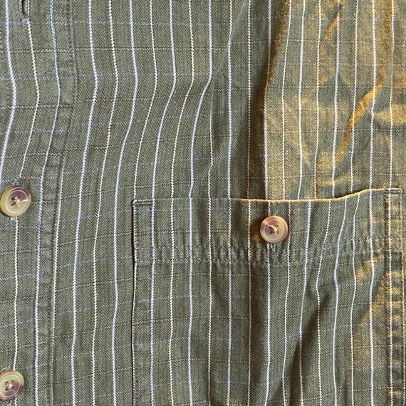 VTG Basic Options Mens Medium Green Pinstripe Her… - image 10