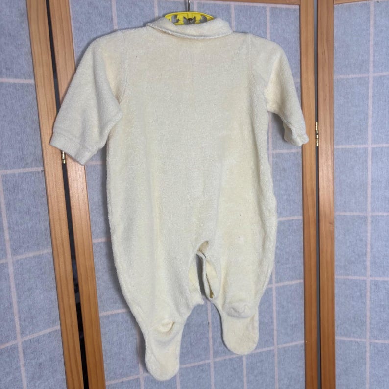 Vintage Carters Baby Terry Cloth Footed Sleeper Cream Pastel Yellow Duck 3-6mo image 6