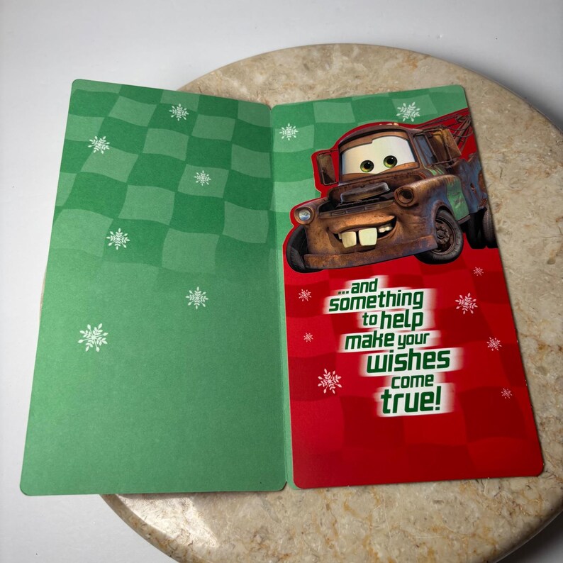 Disney Pixar Cars Reusable Lunch Bag & Hallmark Money Card Lightning McQueen VTG image 11