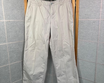 Eddie Bauer Chino Capri Pants 6 Beige Stretch Cotton Outdoor Utility Cropped