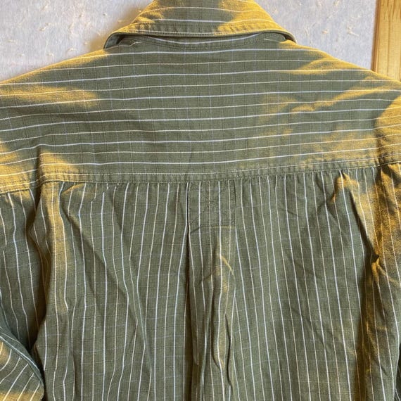 VTG Basic Options Mens Medium Green Pinstripe Her… - image 12