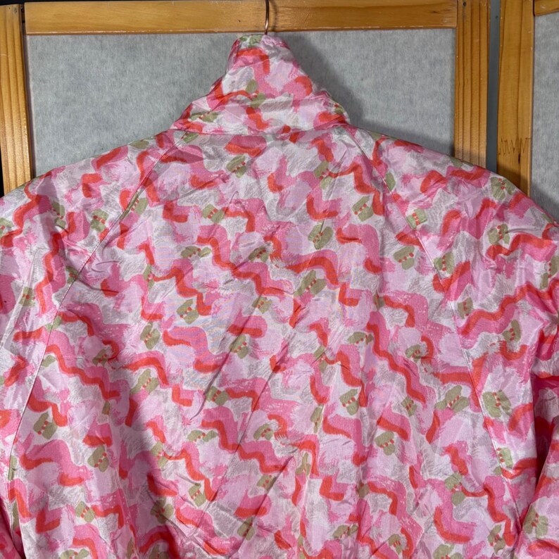 Fila Reversible Windbreaker Jacket Large Pink Abstract Print Vintage 90s Zip Y2K image 15