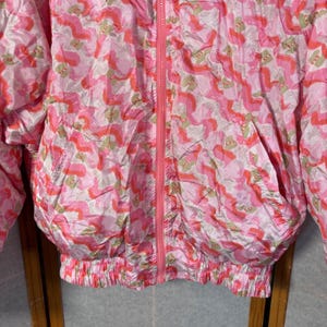 Fila Reversible Windbreaker Jacket Large Pink Abstract Print Vintage 90s Zip Y2K image 5