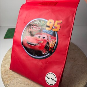 Disney Pixar Cars Reusable Lunch Bag & Hallmark Money Card Lightning McQueen VTG image 8