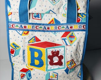 Vintage Baby Boom Diaper Bag Traveler Tote Bottle Retro Alphabet Insulated 90&#39;s