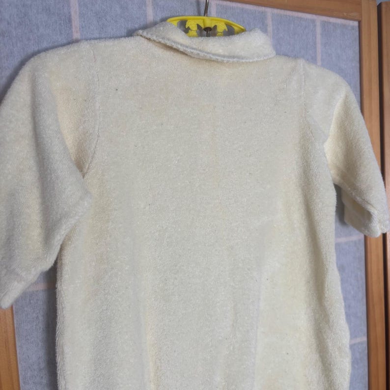 Vintage Carters Baby Terry Cloth Footed Sleeper Cream Pastel Yellow Duck 3-6mo image 7