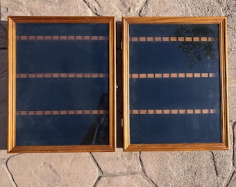 Set of 2 SMC Select Merchandise Company Wood Glass Vintage 36 Spoon Display Wall
