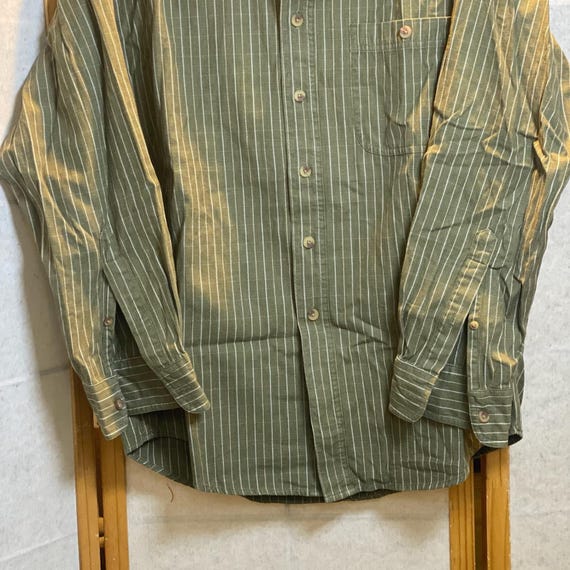 VTG Basic Options Mens Medium Green Pinstripe Her… - image 5