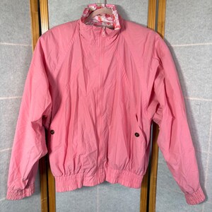 Fila Reversible Windbreaker Jacket Large Pink Abstract Print Vintage 90s Zip Y2K image 3