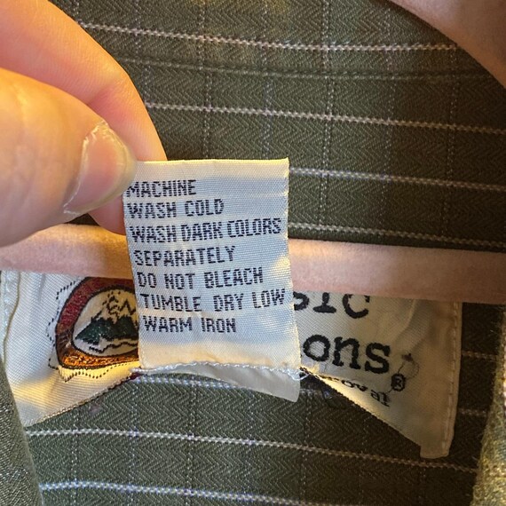 VTG Basic Options Mens Medium Green Pinstripe Her… - image 11