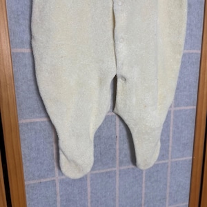 Vintage Carters Baby Terry Cloth Footed Sleeper Cream Pastel Yellow Duck 3-6mo image 4