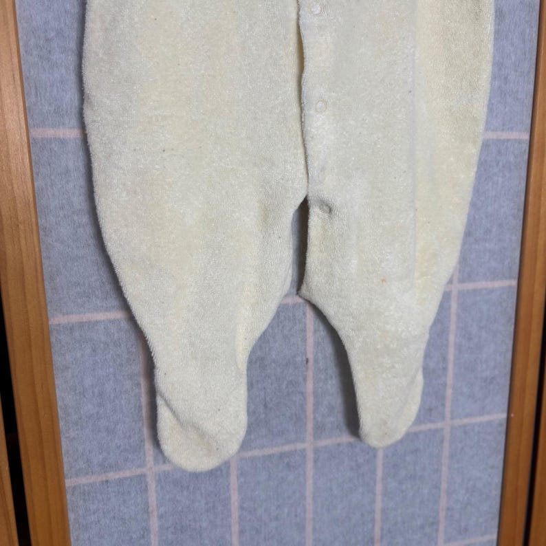 Vintage Carters Baby Terry Cloth Footed Sleeper Cream Pastel Yellow Duck 3-6mo image 4