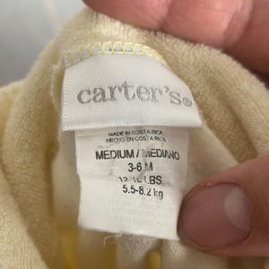 Vintage Carters Baby Terry Cloth Footed Sleeper Cream Pastel Yellow Duck 3-6mo image 9