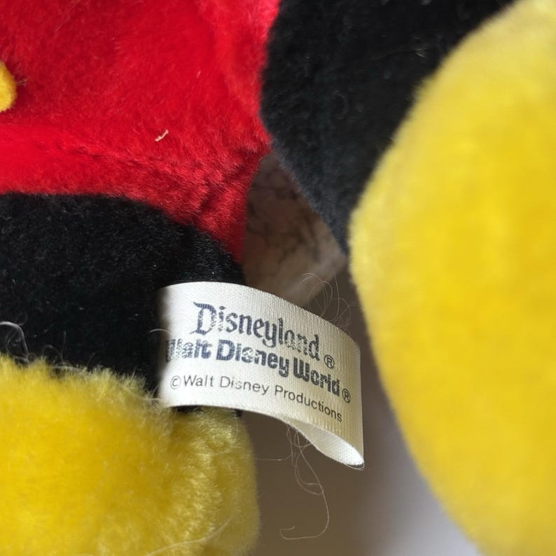Vintage Mickey Mouse Plush 13" Disneyland Walt Disney World Retro Classic image 5