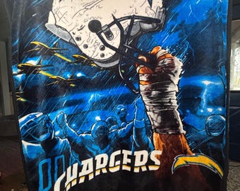 Northwest Los Angeles Chargers Throw Blanket Blue NFL Football Graphic Plush