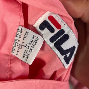 Fila Reversible Windbreaker Jacket Large Pink Abstract Print Vintage 90s Zip Y2K image 2