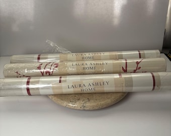Laura Ashley Home Eaton Pussywillow Stripe Cranberry Wallpaper 3 Rolls Wallpaper