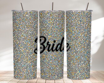 Vaso de novia con diamantes de imitación de 20 oz PNG AB Crystal Bridal Sublimation