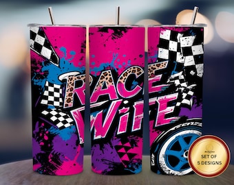 Vaso Race Wife con diseño de vinilo, vaso Race Tumbler Wrap de 20 oz con sublimación PNG, vaso Racing Tumbler, vaso This Girl Loves Dirt Track Racing de 300 DPI